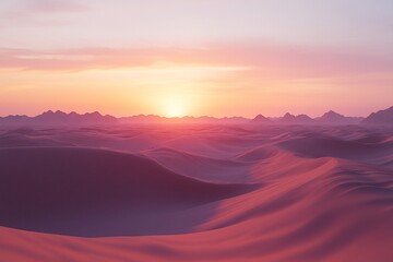 Obraz premium Desert Sunset Rolling Dunes at Dusk