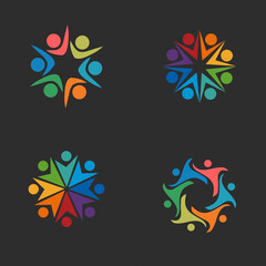 Set of non profit logo designs vector concept. Community & Non-Profit business logo	