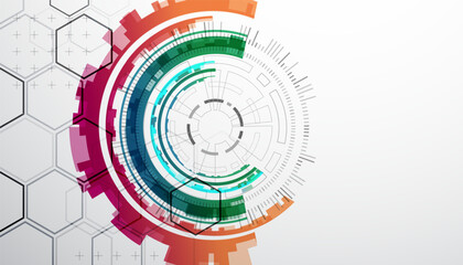 Abstraction on the theme of tech circles. Scientific and technological background. Vector background.