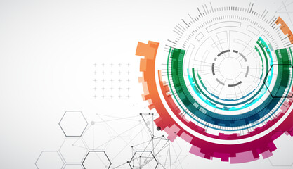 Obraz premium Abstraction on the theme of tech circles. Scientific and technological background. Vector background.