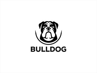 Simple black and white Bulldog logo design