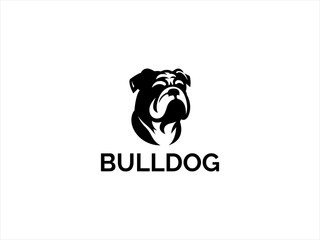 Simple black and white Bulldog logo design