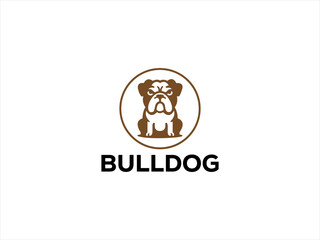 Simple black and white Bulldog logo design