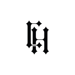 CH monogram logo design letter text name symbol monochrome logotype alphabet character simple logo