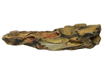 Long irregularly shaped dragon stone with a cracked surface isolated on transparent background. PNG...