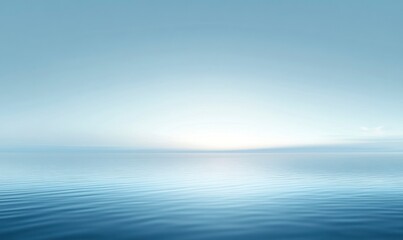 Fototapeta premium Calm Ocean Water Surface with Subtle Ripples and Soft Blue Sky