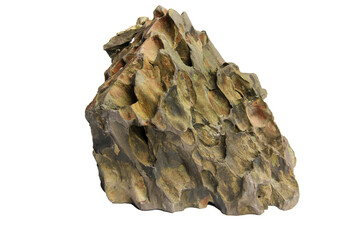 Dragon stone has a porous surface and irregular shape isolated on transparent background. PNG transparency. For terrariums and naturalistic scenery