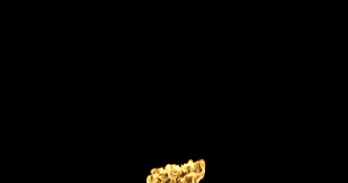 Flames fire spray floating effect motion on black backgrounds rendering