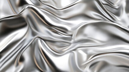 Obraz premium Silver fabric waves abstract background