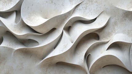 An artistic rendering of abstract plaster patterns on an exterior facade