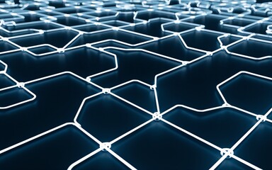 Obraz premium Network pathways, dark background