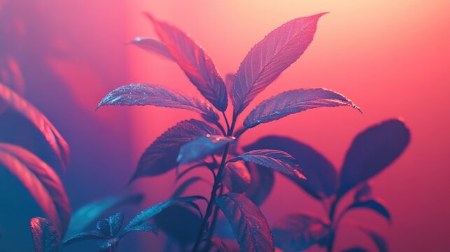 An artistic composition of a zed plant with contrasting background colors