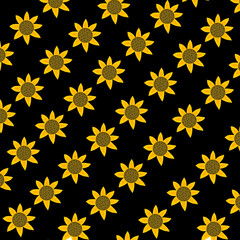 Sunflowers Symphony: A Dance of Bright Blooms on Black