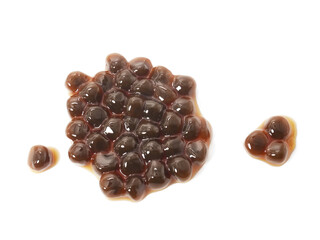 Brown sugar pearls bubble isolated on white background