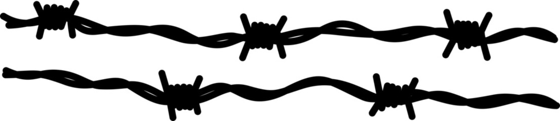 Silhouette of Barbed wires fence Illustration 