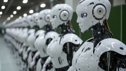 Fototapeta premium AI-Assisted Manufacturing Line