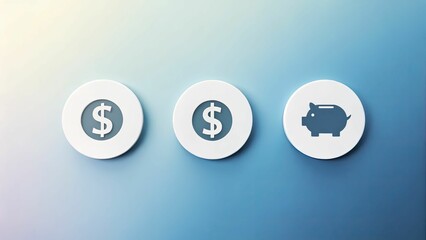 Simple, clean designs featuring money symbols on a soft gradient, targeting personal finance coaches.