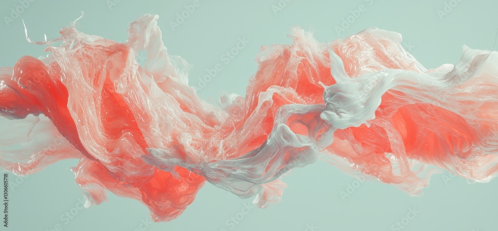 Poster a futuristic shape is depicted in an abstract 3d rendering of twisted lines, forming a modern backgr