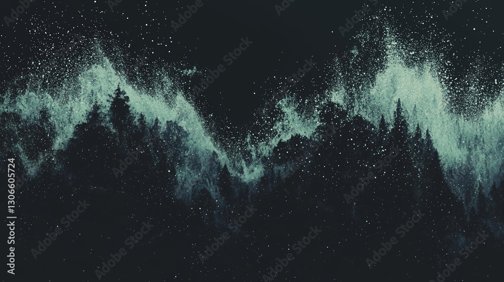 Poster a futuristic setting of digital particles and grid forming a virtual reality environment with abstra