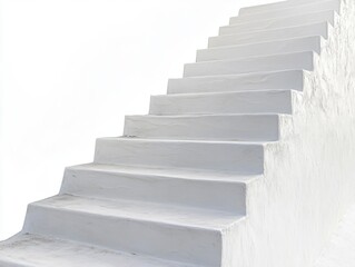 White stairs leading upward in a serene outdoor setting