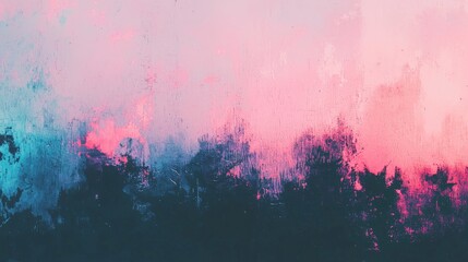 The background features a smooth, blue gradient with defocused abstract elements and pantone colors, characterized by subtle lines