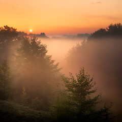 sunrise over the river
