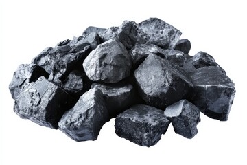 Fototapeta premium Coal Pile for Isolated White Background.