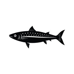 Obraz premium Mackerel Silhouette Vector Art and Black Mackerel Fish Design Illustration