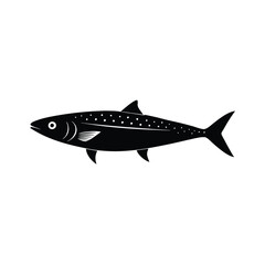 Mackerel Silhouette Vector Art and Black Mackerel Fish Design Illustration