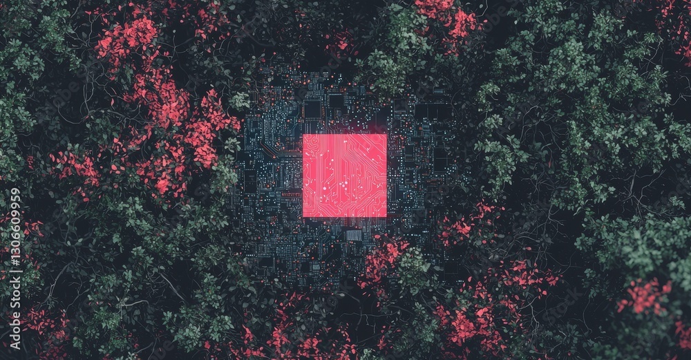 Poster a high-tech background featuring a geometric and connection system with abstract digital data on a c