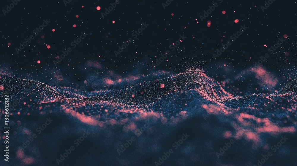 Fototapete An abstract representation of information flow space and big data visualization is depicted in a digital background made up of rounded colored lines using 3D rendering methods