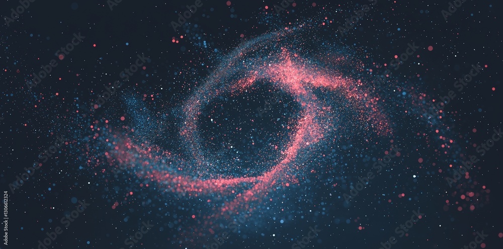Poster abstract particle technology background features big data and network connection structure on a dark