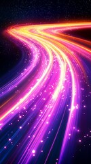 Light Trails Flowing Across Space