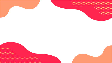 ロマンチックでかわいい抽象的な幾何学模様のフレーム素材 チラシ・Web・動画背景素材16:9サイズ 赤色 ベージュ