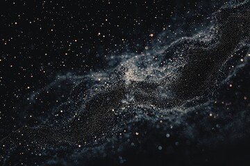 Obraz premium The design combines an abstract technological background with digital elements such as lines, dots, and colorful bokeh, all coming together as a graphic art piece made possible by generative AI