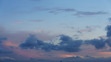 The beautiful and cloudy sky sunset view before the typhoon coming in summer