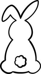 Cute bunny back brush line drawing flat Vector illustration.
Simple  Hand painted festive bunny line drawing isolated.
Good for greeting card,poster, banner,leaflet.
Transparent background.