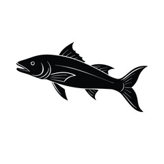 Mahi-Mahi Silhouette Vector Art | Black Mahi-Mahi Fish Illustration Design
