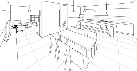  residential architecture interior 3d rendering