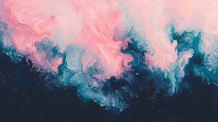 Stock wall decoration photo featuring inspirational and tender floral illustrations created with oil paint, characterized by fluid abstract expressionism and vibrant aesthetics of blooming flowers