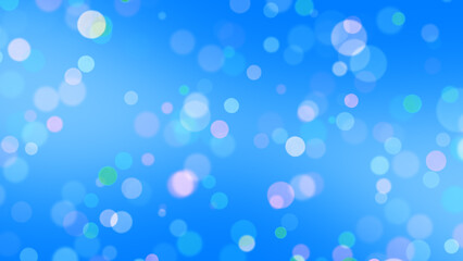 spring abstract blue background with bokeh lights , soft glowing nature lights on sky social media background