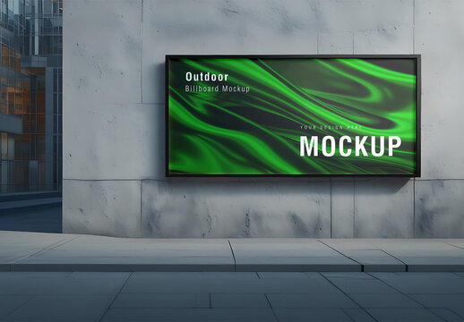 Horizontal Billboard in the Underground Mockup Generated with AI