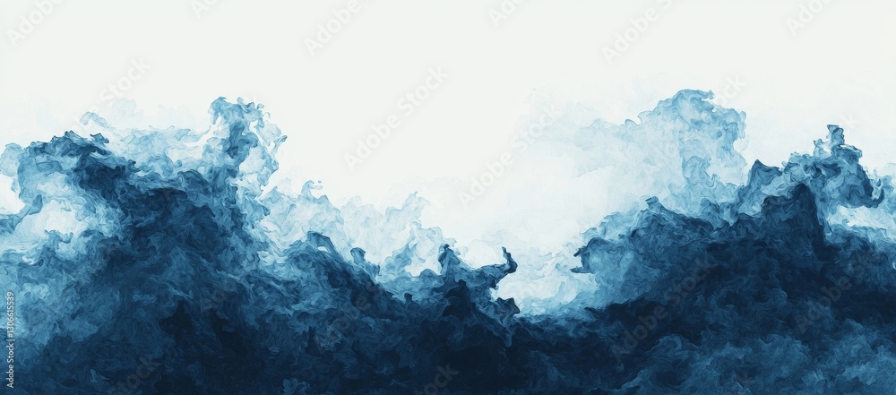 Poster an abstract modern background with blue wavy lines and particles is utilized as a backdrop for techn