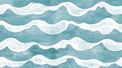 Obraz premium Seamless Light Blue Wave Texture Pattern Background. Elegant And Minimalist Monochromatic Design.