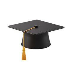 Black Graduation Cap with Gold Tassel Displaying Academic Achievement
