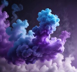 Obraz premium Studio shot of swirling blue and purple smoke clouds, abstract backgrounds, high quality, details, professionally done, professional lighting