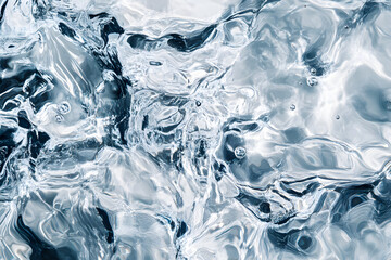 Abstract Blue Liquid Texture Swirling Water Surface