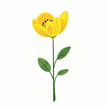 Yellow flower illustration floral plant.