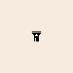 Ancient Columns icon flat vector design. 