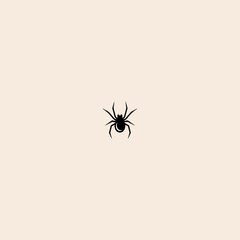 Black Spider icon flat vector design.